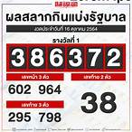 ผลการออกสลากกินแบ่งรัฐบาล 16 ตุลาคม 2564